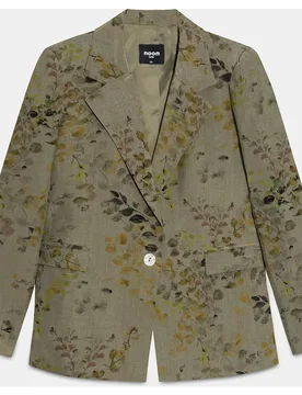 Blazer de mujer con cuello solapa y estampado - Noon - FashionsVida