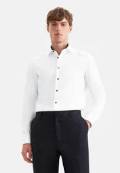 Slim Business Hemd Uni Weiß 43