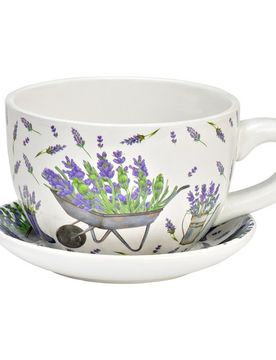 Blumentopf Pflanztasse "Lavendel" aus Keramik klein