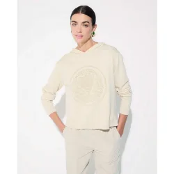 Jersey de mujer con capucha rosco tachas