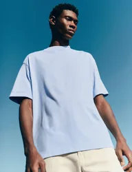 Pure Cotton Oversized Midweight T-Shirt Powder Blue male