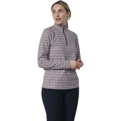 Layer Delta 1/4 Zip, orange/hellblau s