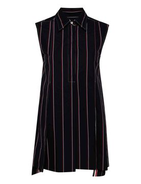Vestito chemisier mini ampio con righe RWB