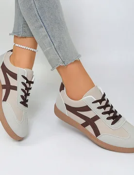 Par de zapatillas casuales con cordones transpirables, versátiles tenis blancos para mujeres y hombres, adecuados para primavera, verano, otoño e in - Shein - FashionsVida