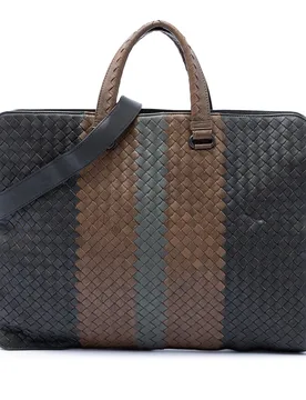 Nappa Intrecciato Club Fume Briefcase - Bottega Veneta - FashionsVida
