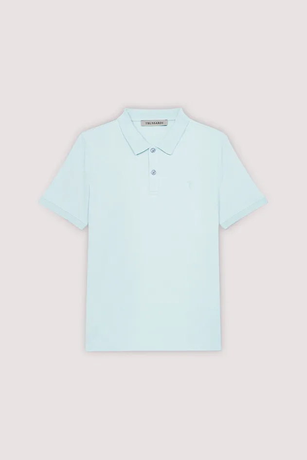 Polo slim fit uomo light blue - Trussardi - FashionsVida