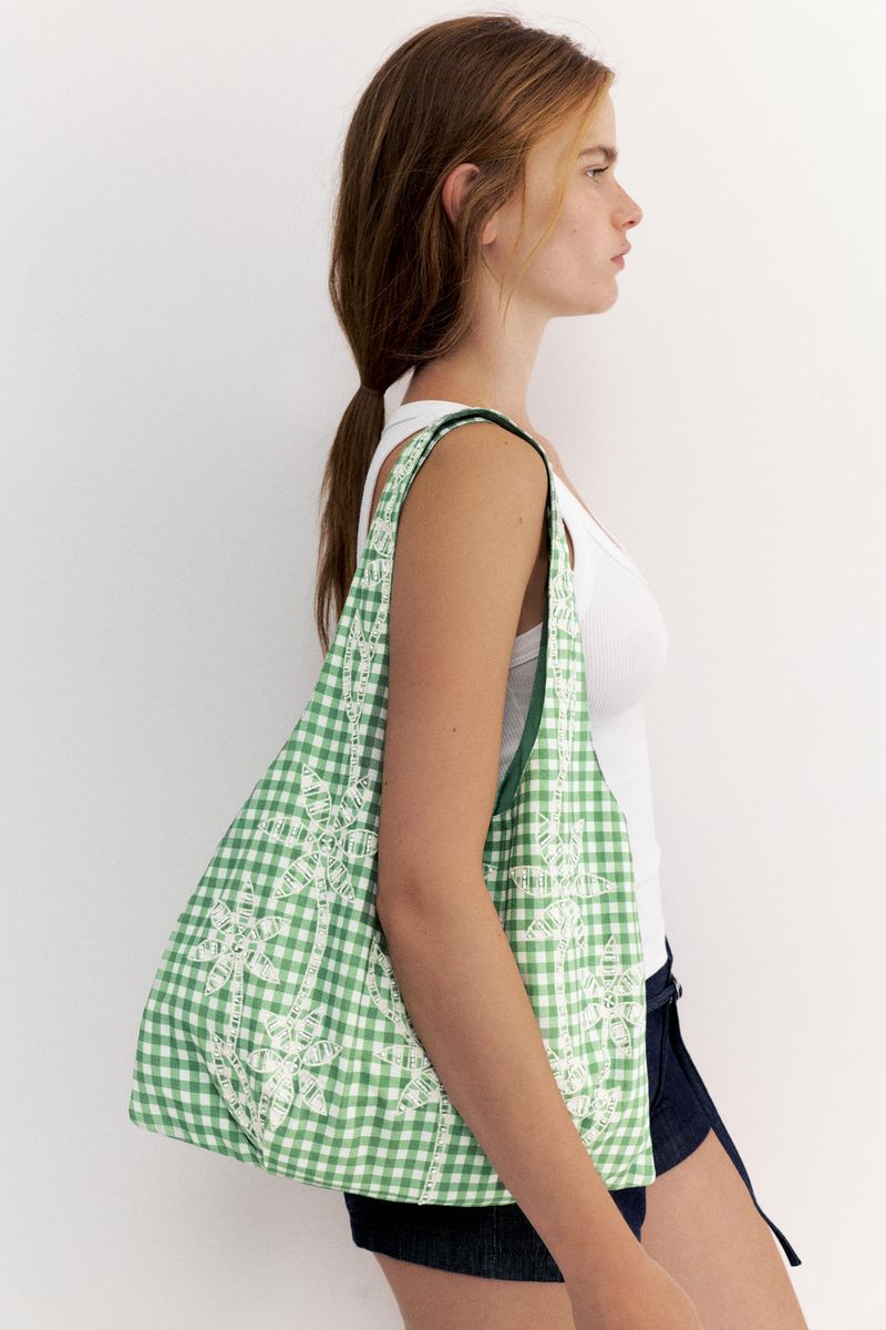 Borsa Shopper Vichy Con Palme