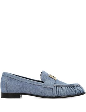 Women's Leather Ballet Flats with FF Baguette Vamp Detail