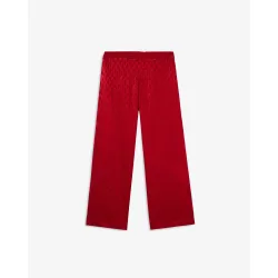 Pantalón de campana de mujer en tejido jacquard con bolsillos