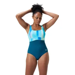 Shaping Contoureclipse Printed Swimsuit Dark Teal UK 42 Women