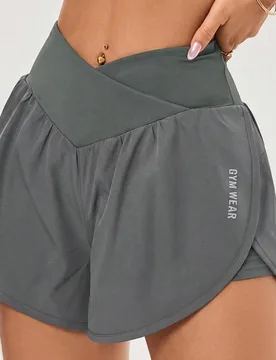 Pantalones cortos casuales de corte slim con forro en gris - Shein - FashionsVida