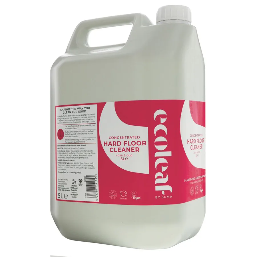 Hard Floor Cleaner - Rose & Oud - 5L - Ecoleaf - FashionsVida