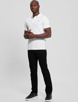 GUESS Camiseta negro / blanco