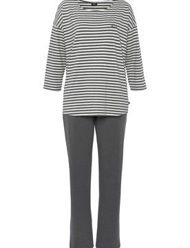H.I.S Pijama gris oscuro / blanco