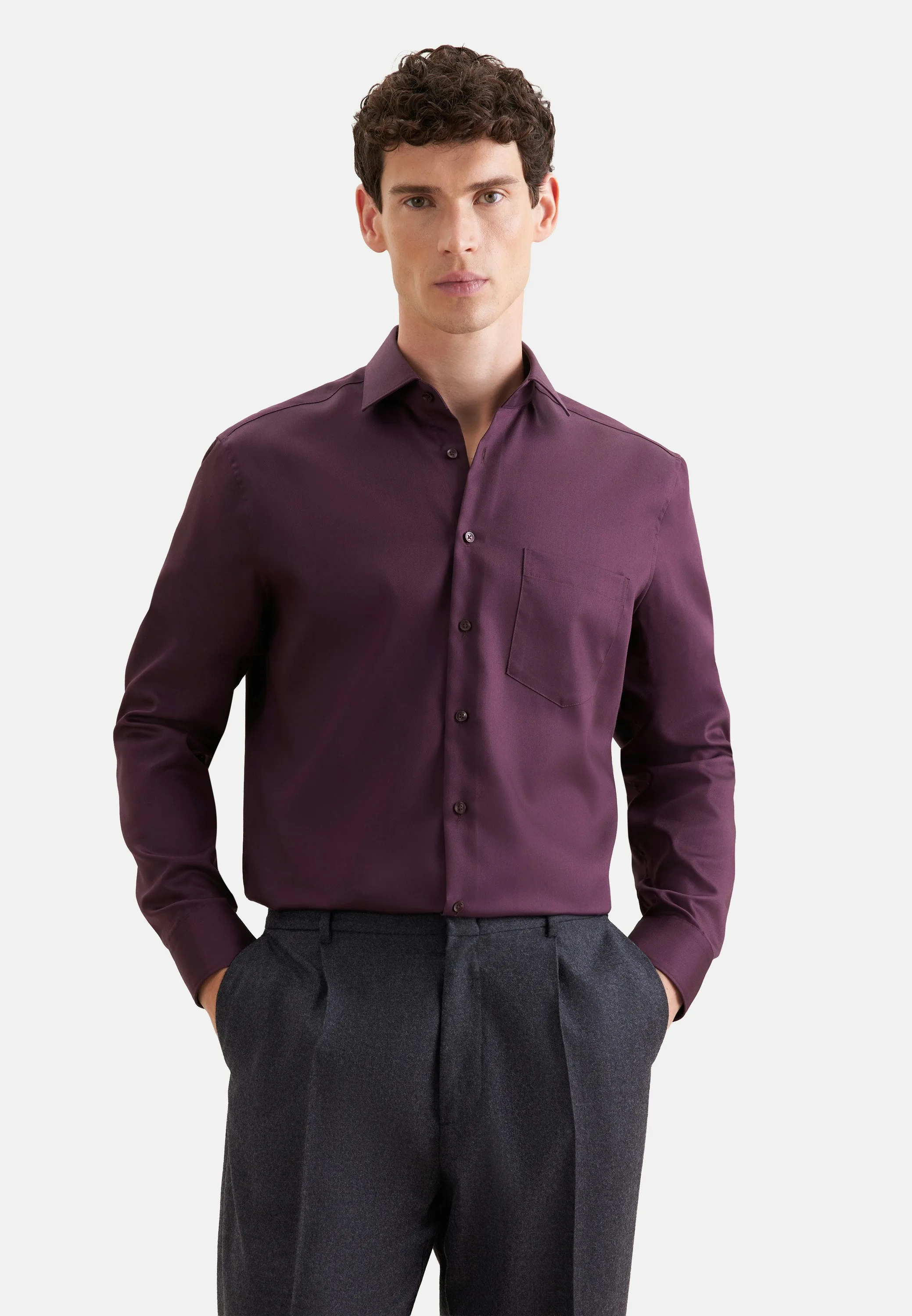 Regular Business Hemd Uni Rot 42 - Seidensticker.com - FashionsVida