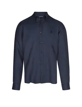 Camisa de lino H-LIAM azul oscuro M - BOSS - FashionsVida