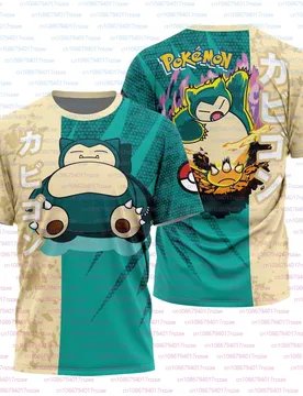 New Super Cute Figure Pokémon Anime 3D Printed Boys T-shirt Summer Men's Snorlax Squirtle Trend Loose Casual Short Sleeved Tops - Aliexpress - FashionsVida