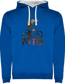 Felpa Con Cappuccio Mtb Background Royal Blue