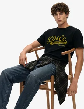Superdry Herren Vintage Script T-shirt Black - Größe: S - 39.99 - FashionsVida
