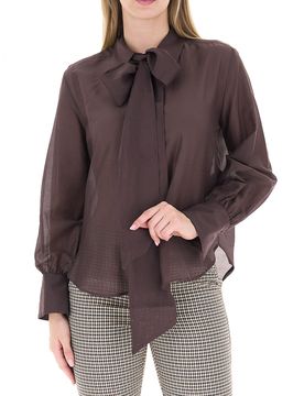 Blusa misto seta MARRONE 46