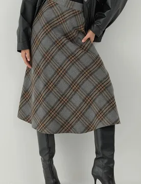 Womens Maxi A-Line Skirt With Zipper Closure - Dark Grey - Size X-Large - Hiccup - FashionsVida
