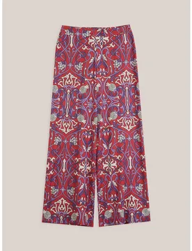 Pantalón ancho de mujer estampado de talle alto - Trucco - FashionsVida