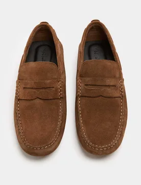 M&S Suede Driving Shoes Tan male - M&S - FashionsVida