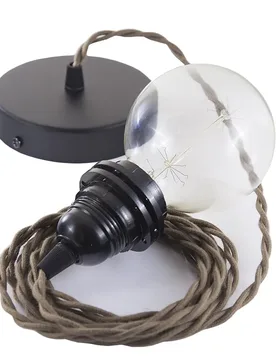 Cables Lampe Suspendue Pendel Pour Abat-jour Tc13 2 M Brown / Black One Size - Creative - FashionsVida