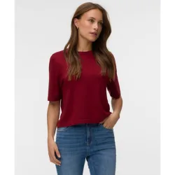Jersey de punto fino de mujer de manga corta