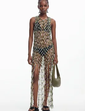 Robe en maille effet résille GREEN U female - Desigual - FashionsVida