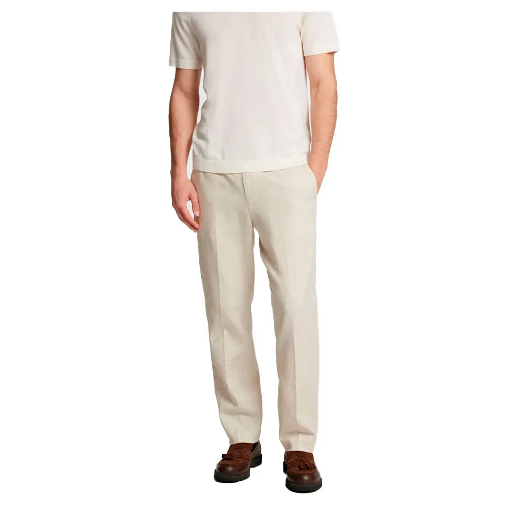 Pantaloni Eleganti Malik Sun Regular Fit Oatmeal 44 - Selected - FashionsVida