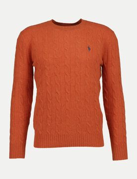 Polo Strickpullover aus Woll-Kaschmir-Mix Orange S