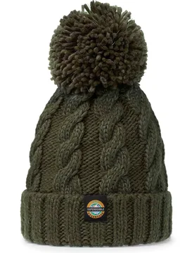 Greenland Cable Knit Unisex Bobble Hat - - Size: ONESIZE - Super Bobble - FashionsVida