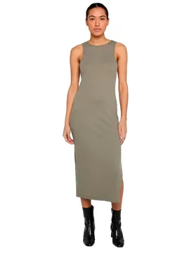 Vestito Midi Senza Maniche Tb8276 Pale Olive 3XL