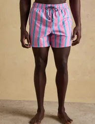 Quick Dry Pocketed Striped Swim Shorts Pink Mix male