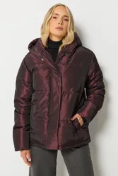 Women's Tall Padded Coat in Dark Red Size: 10 - Dark Red - Size: 10