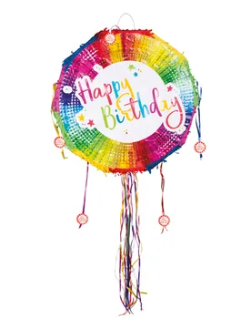 Happy Birthday Piñata Partyzubehör bunt 40cm - BOLAND BV - FashionsVida