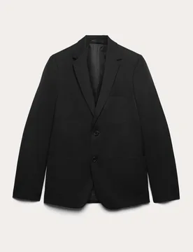 Senior Boys' Slim Fit School Blazer (9-18 Yrs) Black male - M&S - FashionsVida