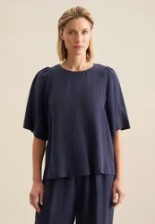 Shirtbluse Uni Blau 38