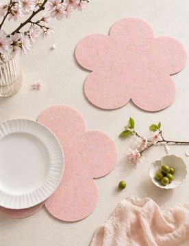Tovagliette a forma di fiore set da 2 - rosa pastello