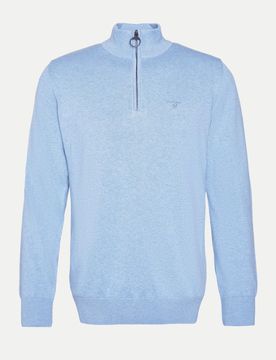 Baumwollpullover mit Reißverschluss Blau XXL