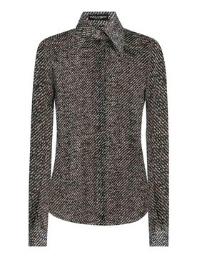 Camicia in chiffon di seta con stampa Boucl