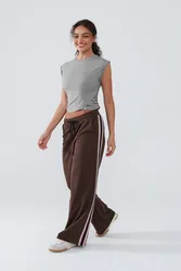 Ladies Casual T-shirt Solid Color Short Sleeve Top Slim Fit Round Neck Sportswear Comfortable Street Style