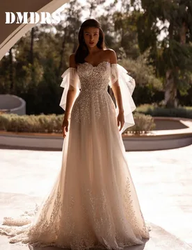 Romantic Sweetheart Wedding Dresses Elegant Appliqué Bridal Gowns Stylish Lace Floor-Length Wedding Gowns Vestidos De Novia - Aliexpress - FashionsVida