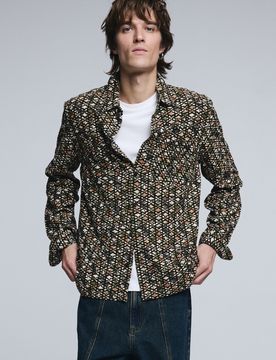 Camisa hombre jacquard, Hombre, Verde, S
