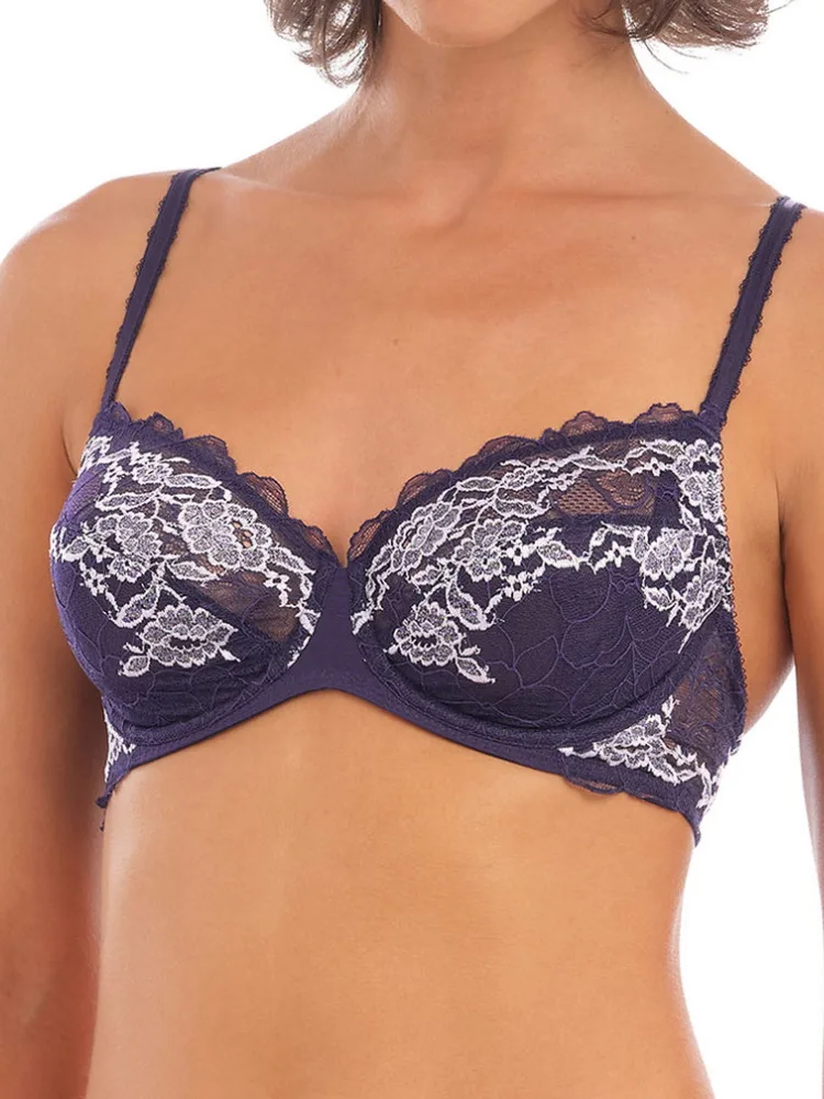 Womens Lace Perfection Underwire Bra - Blue Spandex - Size 30d - Wacoal - FashionsVida