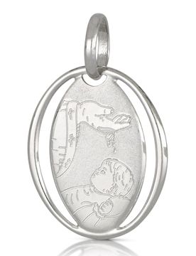 Medaglia Ciondolo da Battesimo Oro Bianco 803321714873