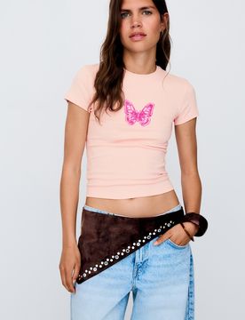 Ceinture Asymétrique Clous 85 Marron
