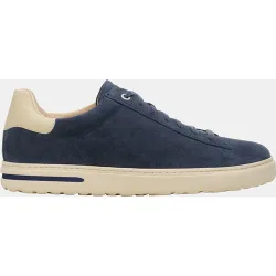 Zapatilla bend en ante con detalle en piel