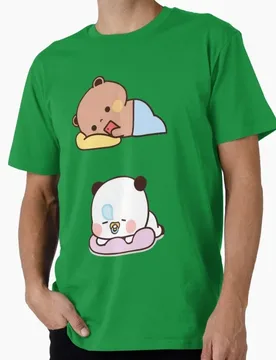 Bubu waiting for Dudu's reply t shirt ‌kawaii‌ Panda Bear Cartoon Graphic tee Cute Y2K Clothes 100% cotton All size Tee S-6XL - Aliexpress - FashionsVida